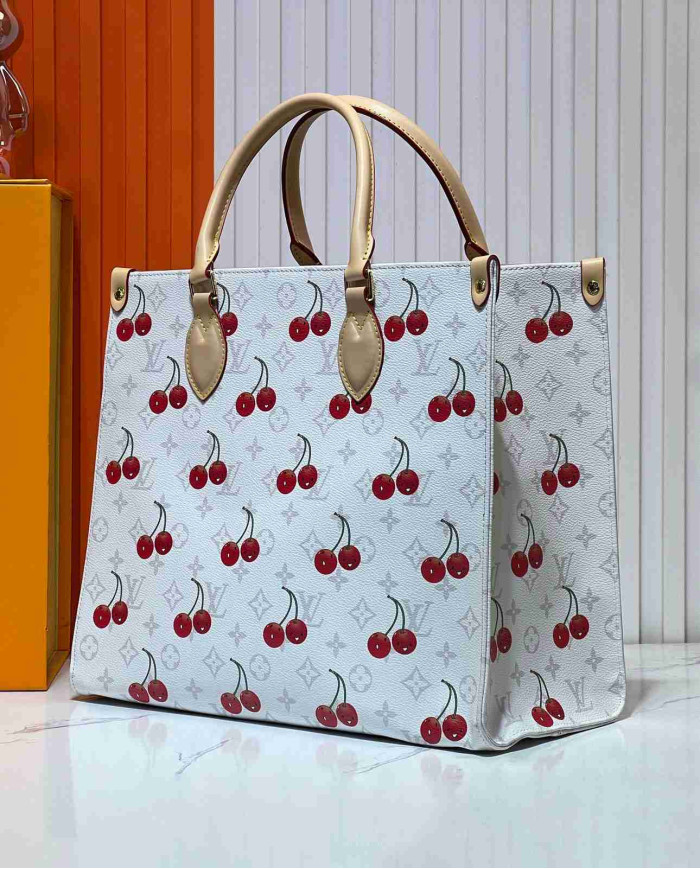 Louis Vuitton Cherry Print Vertical Tote Bag