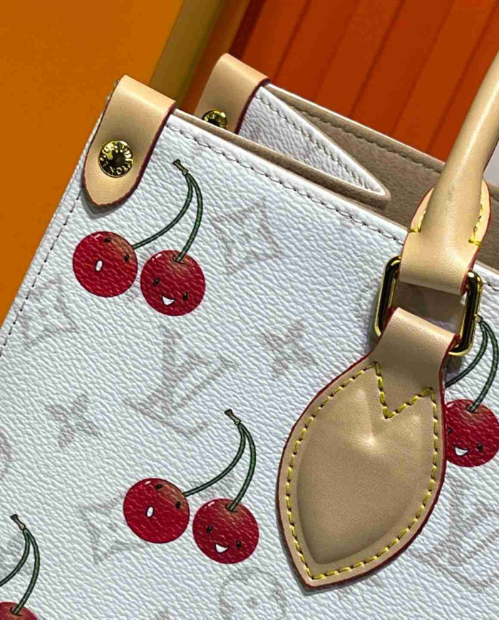 Louis Vuitton Cherry Print Vertical Tote Bag