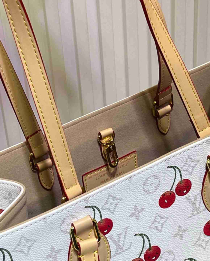 Louis Vuitton Cherry Print Vertical Tote Bag