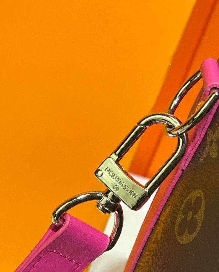 Louis Vuitton Pink Leather Trim Travel Bag