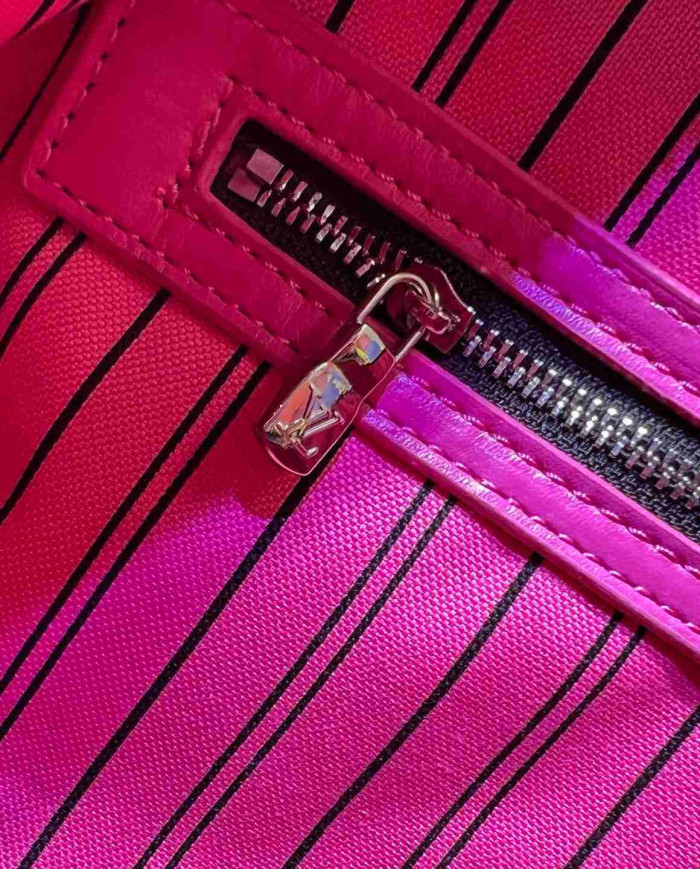 Louis Vuitton Pink Leather Trim Travel Bag