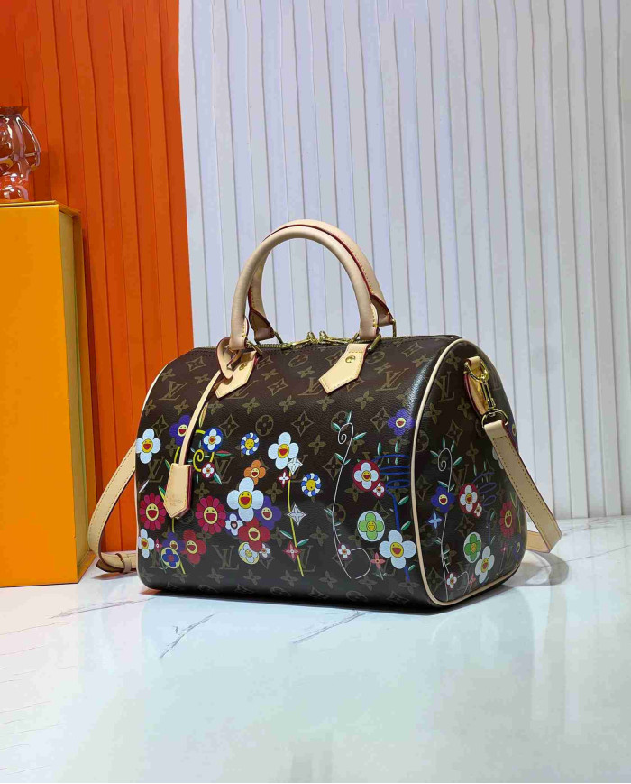 Louis Vuitton Floral Boston Handbag