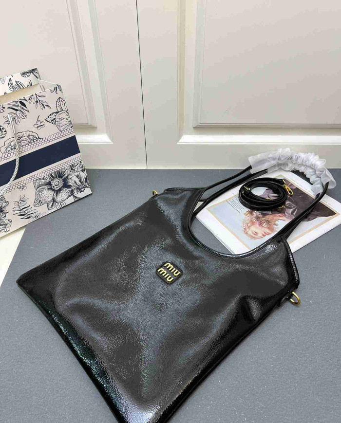 MiuMiu Patent Leather Large Shoulder Bag