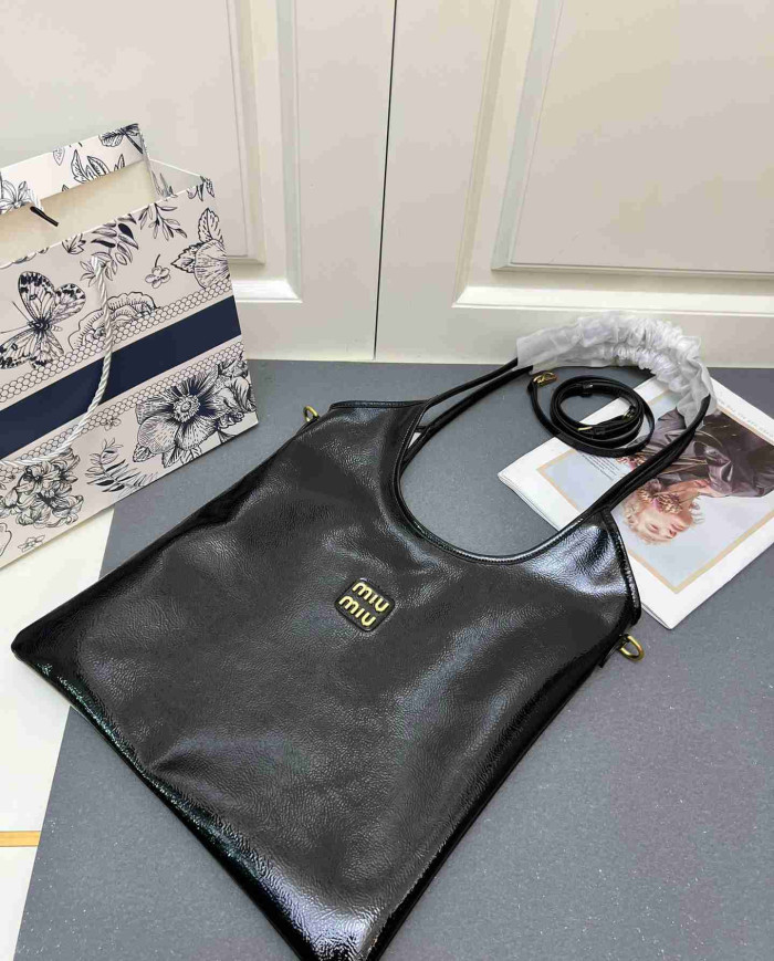 MiuMiu Patent Leather Large Shoulder Bag