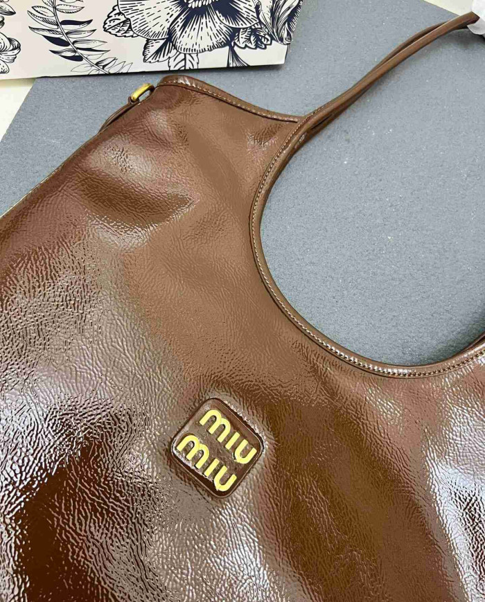 MiuMiu Patent Leather Large Shoulder Bag
