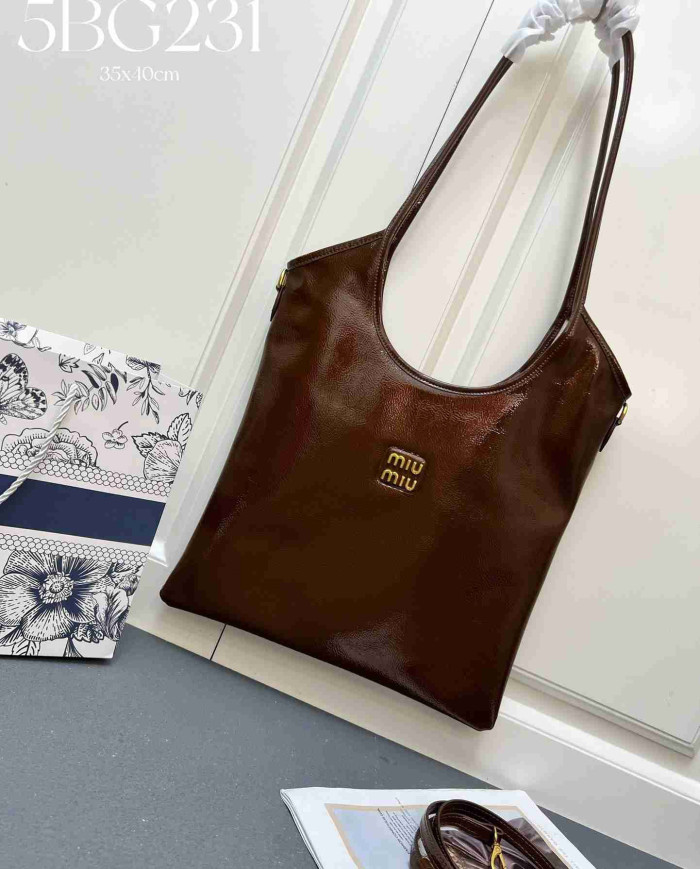 MiuMiu Patent Leather Large Shoulder Bag