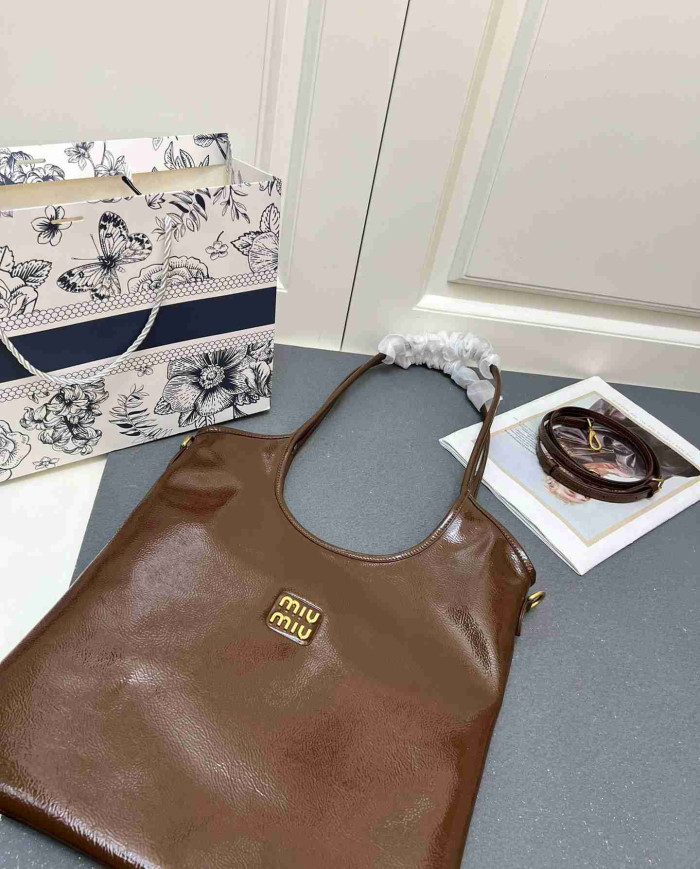 MiuMiu Patent Leather Large Shoulder Bag