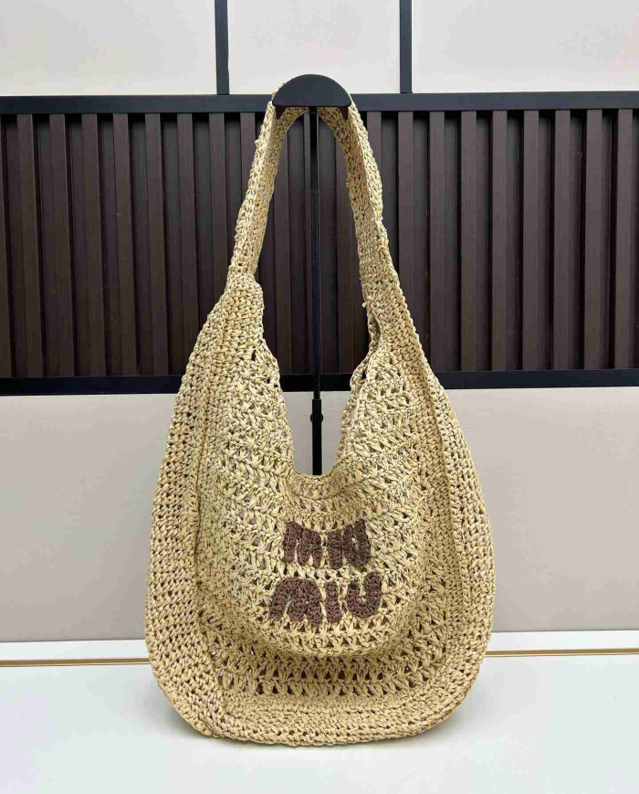 MiuMiu Large Woven Casual Shoulder Bag