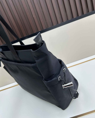 Prada Black Nylon Dual Strap Tote Bag