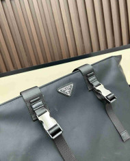 Prada Black Nylon Dual Strap Tote Bag