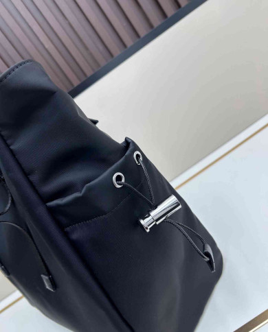Prada Black Nylon Dual Strap Tote Bag