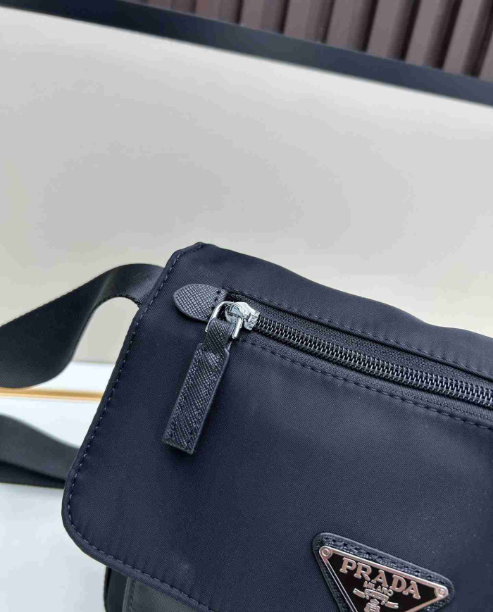 Prada Black Nylon Postman’s Crossbody Bag