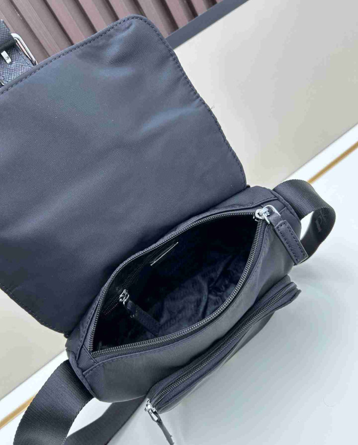 Prada Black Nylon Postman’s Crossbody Bag