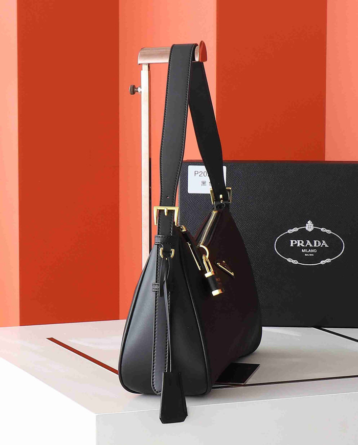 Prada Sleek Lock Hobo Shoulder Bag
