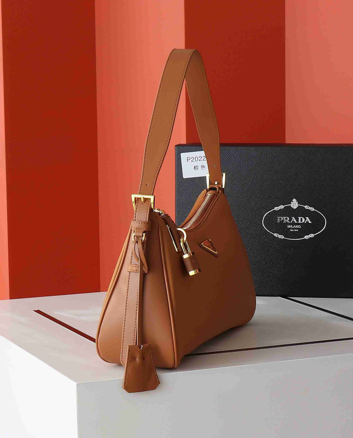 Prada Sleek Lock Hobo Shoulder Bag