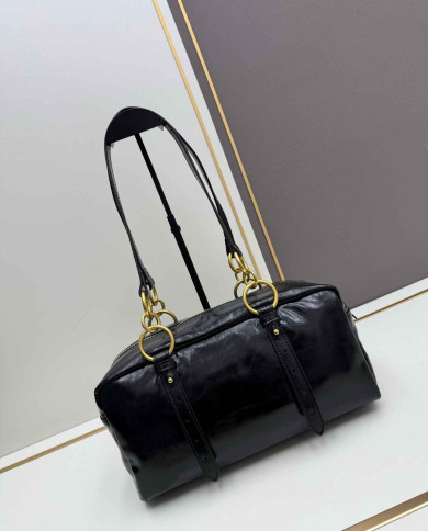 Shoulder Bag Women's Double Ring Cylinder Bag