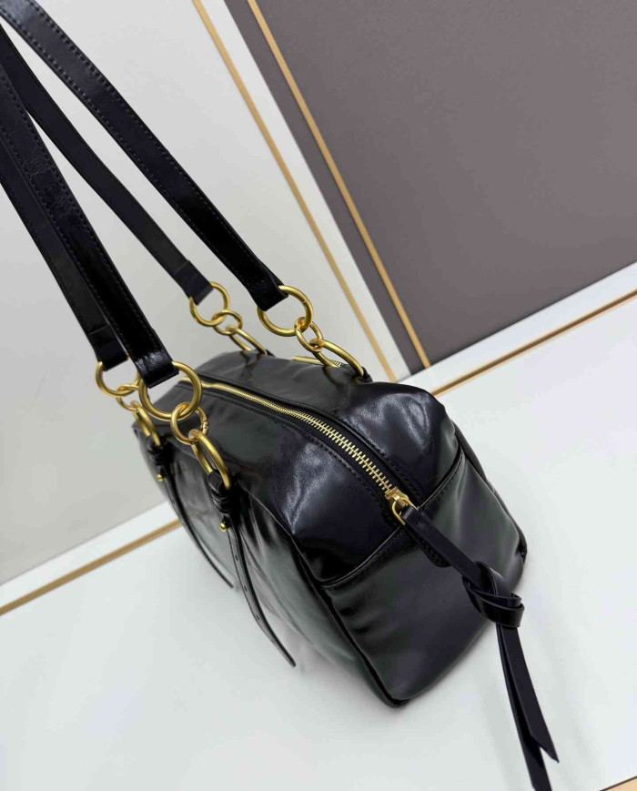 Shoulder Bag Women's Double Ring Cylinder Bag