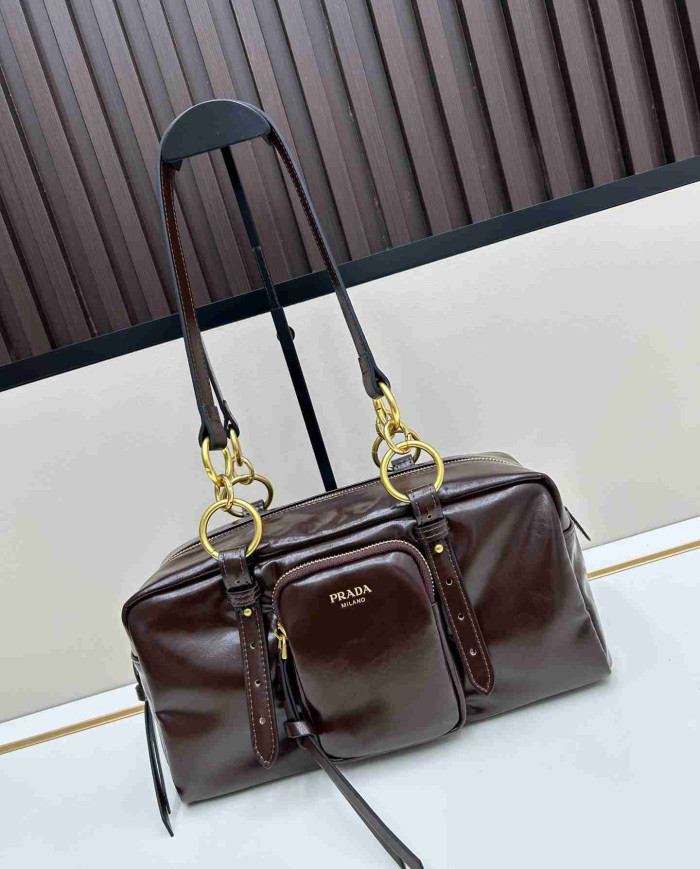 Shoulder Bag Women's Double Ring Cylinder Bag