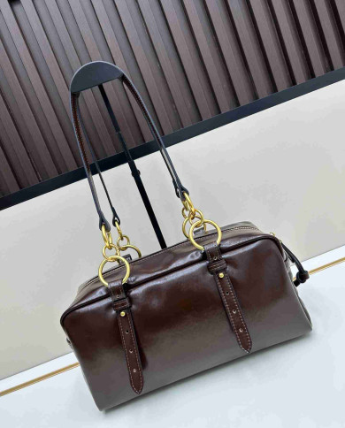 Shoulder Bag Women's Double Ring Cylinder Bag