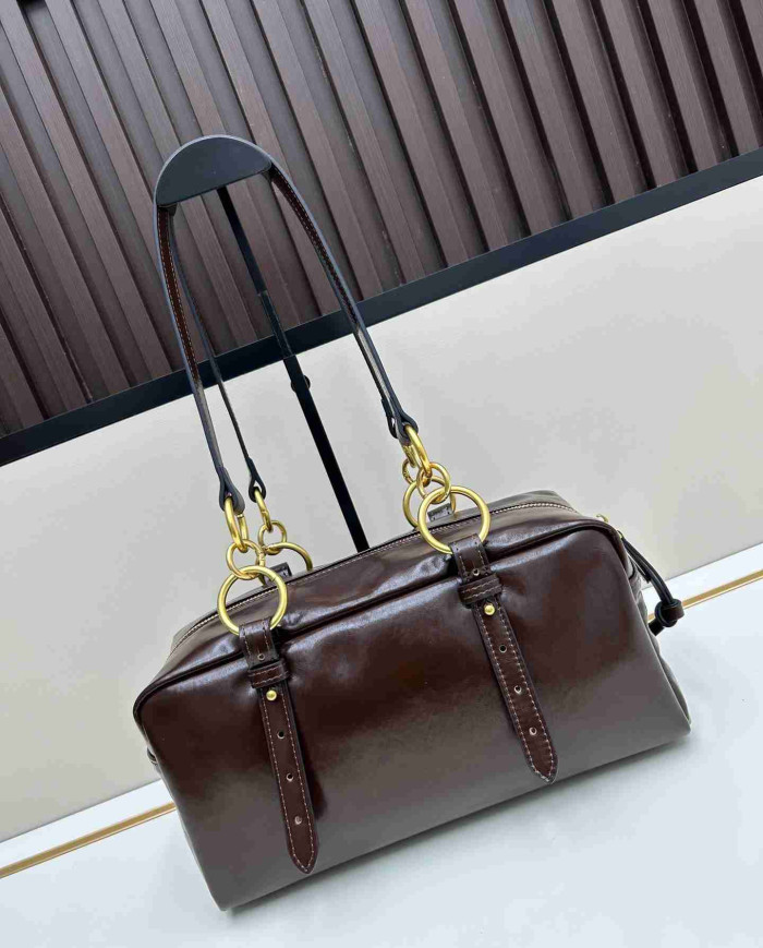 Shoulder Bag Women's Double Ring Cylinder Bag