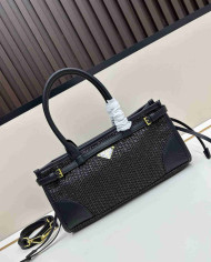 Prada Woven Leather Top Handle Bag