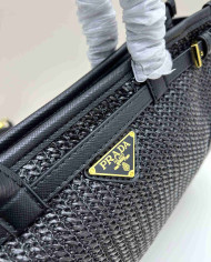 Prada Woven Leather Top Handle Bag