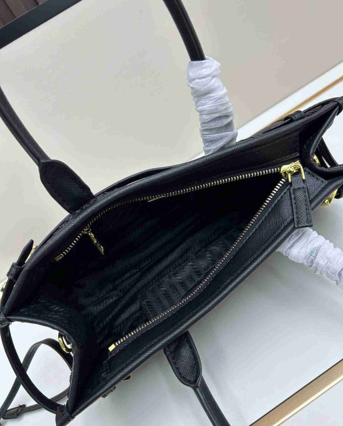 Prada Woven Leather Top Handle Bag