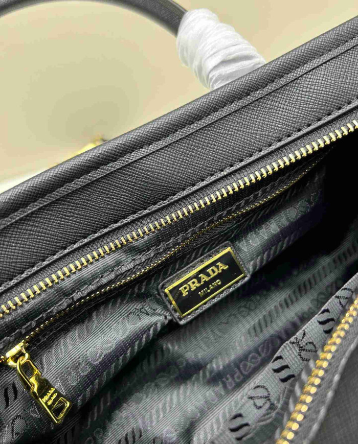 Prada Woven Leather Top Handle Bag