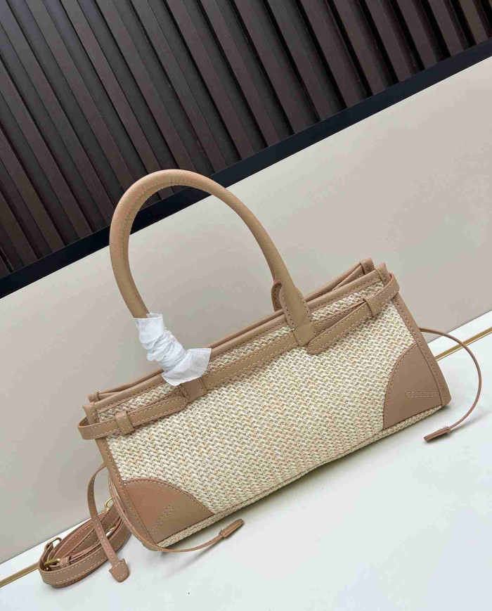 Prada Woven Leather Top Handle Bag