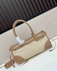Prada Woven Leather Top Handle Bag