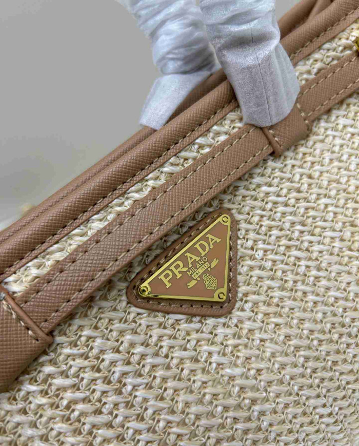 Prada Woven Leather Top Handle Bag