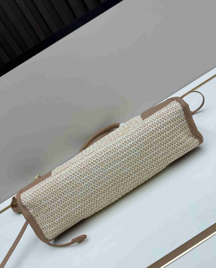 Prada Woven Leather Top Handle Bag