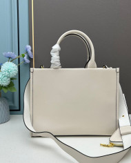 Prada Top Handle Embossed Leather Bag