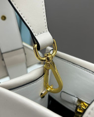 Prada Top Handle Embossed Leather Bag