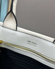 Prada Top Handle Embossed Leather Bag