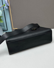 Prada Top Handle Embossed Leather Bag