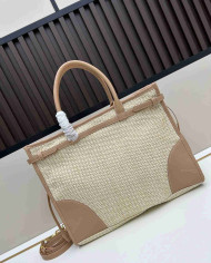 Prada Top Handle Woven Straw Bag