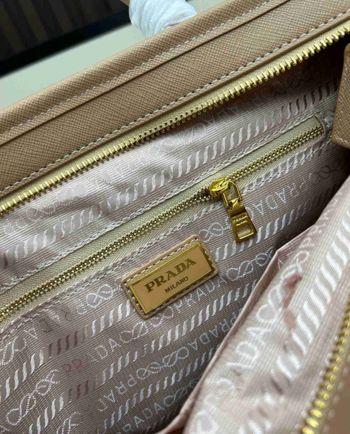 Prada Top Handle Woven Straw Bag