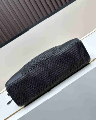 Prada Top Handle Woven Straw Bag