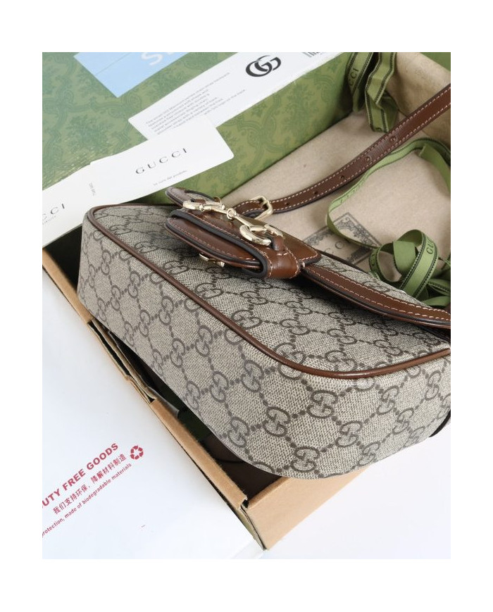 Gucci Classic Horsebit Canvas Shoulder Bag