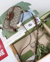 Gucci Classic Horsebit Canvas Shoulder Bag