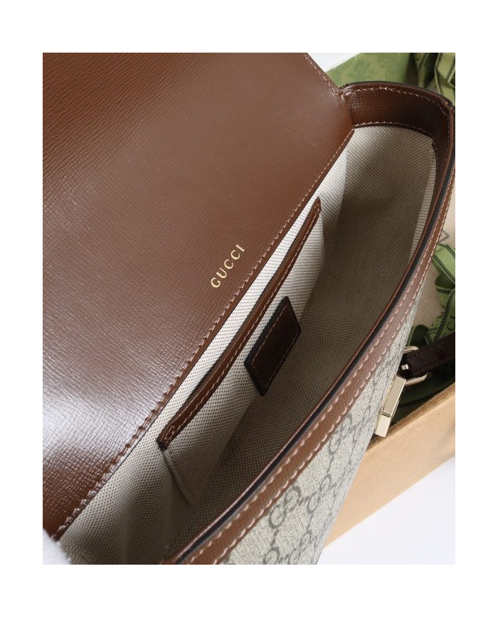 Gucci Classic Horsebit Canvas Shoulder Bag