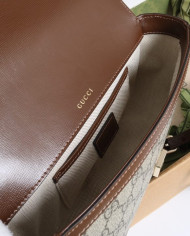 Gucci Classic Horsebit Canvas Shoulder Bag