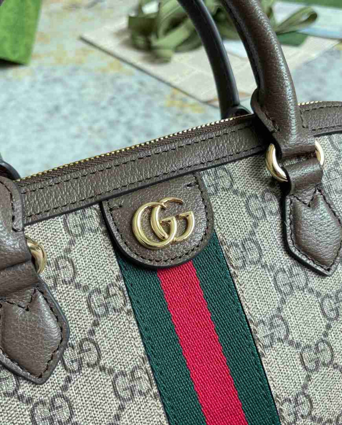 GUCCI Classic Top Handle Bag with Signature Web Stripe