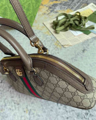 GUCCI Classic Top Handle Bag with Signature Web Stripe