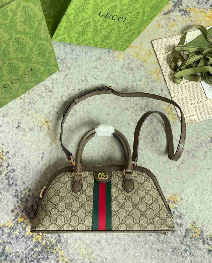 GUCCI Classic Top Handle Bag with Signature Web Stripe