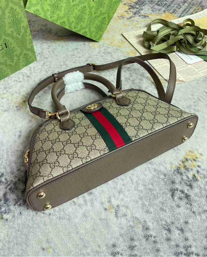 GUCCI Classic Top Handle Bag with Signature Web Stripe