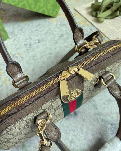 GUCCI Classic Top Handle Bag with Signature Web Stripe