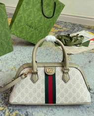 GUCCI Classic Top Handle Bag with Signature Web Stripe