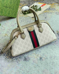 GUCCI Classic Top Handle Bag with Signature Web Stripe